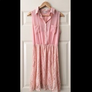 Pleione Anthropologie Sleeveless Sheer Lace Dress